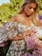 Платье А-силуэта молочного цвета в цветочный принт | 6080288 | фото 7