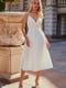 Платье А-силуэта молочного цвета | 6080289 | фото 3
