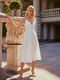 Платье А-силуэта молочного цвета | 6080289 | фото 5