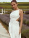 Платье А-силуэта молочного цвета | 6080291 | фото 6