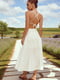 Платье А-силуэта молочного цвета | 6080291 | фото 7