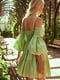 Платье А-силуэта фисташкового цвета | 6080299 | фото 7