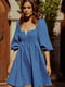 Платье А-силуэта цвета индиго | 6080300 | фото 3