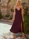 Платье в бельевом стиле сливового цвета шелковое | 6080319 | фото 2