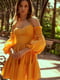 Платье-мини оранжевое с многоярусной юбкой | 6080322 | фото 3