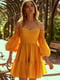 Платье-мини оранжевое с многоярусной юбкой | 6080322 | фото 4