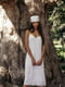Платье молочного цвета шелковое с принтом «Хоробра» | 6080342 | фото 5