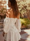 Платье А-силуэта молочного цвета со съемными рукавами | 6080343 | фото 6