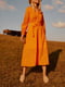 Платье-миди оранжевое с вышивкой | 6080355