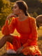 Платье А-силуэта оранжевое | 6080357 | фото 7
