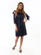 Сукня А-силуету темно-синя | 6081214 | фото 2