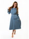 Платье А-силуэта серо-голубое | 6081220 | фото 2