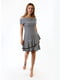 Сукня А-силуету чорно-біла в смужку | 6081230 | фото 2