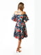 Сукня А-силуету темно-синя в квітковий принт і горошок | 6081237 | фото 3