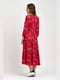 Сукня А-силуету червона з квітковим принтом | 6083163 | фото 2