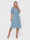 Сукня А-силуету блакитна з анімалістичним принтом | 6083165 | фото 2