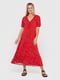 Сукня А-силуету червона з квітковим принтом | 6083166