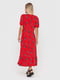 Платье А-силуэта красное с цветочным принтом | 6083166 | фото 2