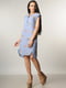 Платье голубое полостатое с цветочками | 6086861 | фото 2