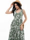 Оливкова сукня з принтом | 6087269 | фото 2