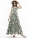 Платье оливковое с принтом | 6087269 | фото 3