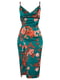 Сукня-футляр зелена з квітковим принтом | 6087665 | фото 3