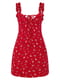 Платье красное с цветочным принтом | 6087667 | фото 3