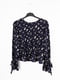 Блуза чорна з квітковим принтом | 6088177