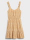 Сукня А-силуету гірчичного кольору в принт | 6090170 | фото 7