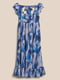 Сукня А-силуету синя в принт | 6090180 | фото 4