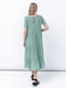 Платье А-силуэта зеленое с цветочным принтом | 6095873 | фото 2
