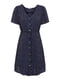 Платье А-силуэта темно-синее с принтом | 6095935 | фото 2