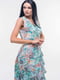 Сукня А-силуету блакитна квітковий принт | 6086965 | фото 7