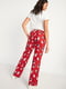 Брюки пижамные красные с принтом | 6096253 | фото 2