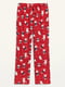 Брюки пижамные красные с принтом | 6096253 | фото 3