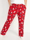 Брюки пижамные красные с принтом | 6096253 | фото 4
