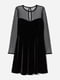 Сукня велюрова з мереживом чорна | 6081946 | фото 3
