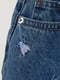 Шорти джинсові з вишивкою сині | 6096982 | фото 2