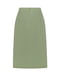 Юбка-карандаш серо-зеленая с декоративной молнией | 6091768 | фото 2