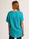 Блуза бирюзового цвета в принт | 6102092 | фото 2