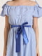 Платье А-силуэта голубое | 6102152 | фото 3