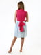 Платье А-силуэта розово-голубое в полоску | 6102282 | фото 4