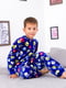 Комбинезон пижамный цвета электрик с рисунком махровый | 6102434 | фото 2
