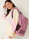 Рюкзак рожевий з принтом | 6104199 | фото 3