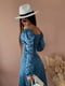Сукня А-силуету синя в горох шовкова | 6104738 | фото 2