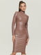 Платье-футляр коричневое | 6105167 | фото 8