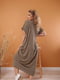 Сукня А-силуету кольору хакі | 6108246 | фото 2