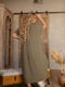 Сукня А-силуету кольору хакі | 6108246 | фото 7