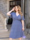 Сукня А-силуету синя в квітковий принт | 6108325