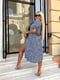 Сукня А-силуету синя в квітковий принт | 6108556 | фото 2